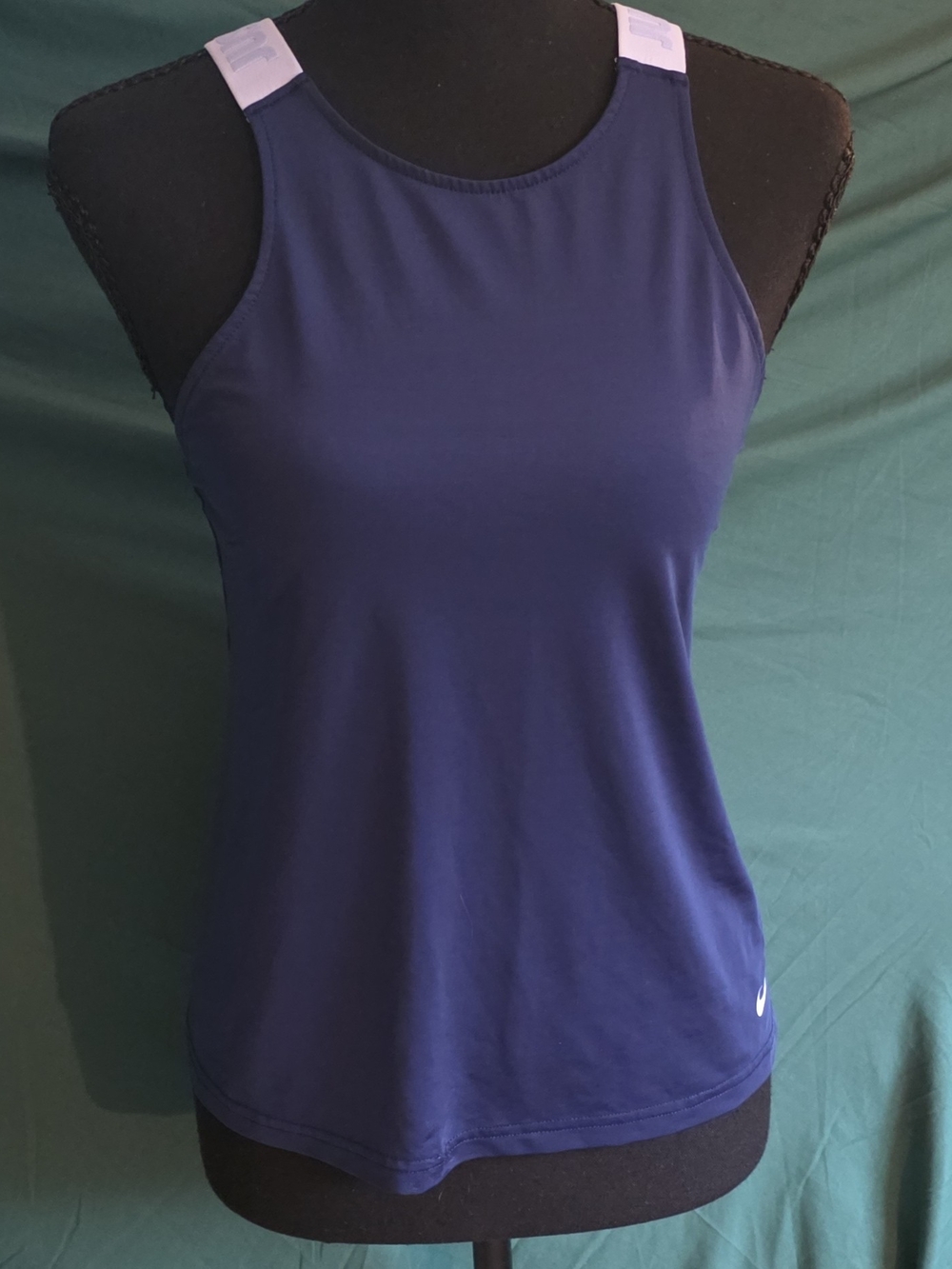 Nike Women’s Dark Blue Racerback Tank with White Strap Accents